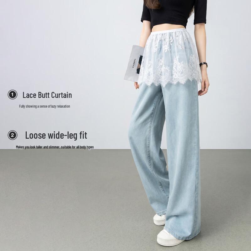 HSTYLE Women s Slimming Tencel Blend Wide-Leg Jeans XL