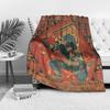 Black Dragon Carpet Blanket Chinese Mythology Bed Throw Demon King Blanket Dark Red Floor Covering Unique Gift