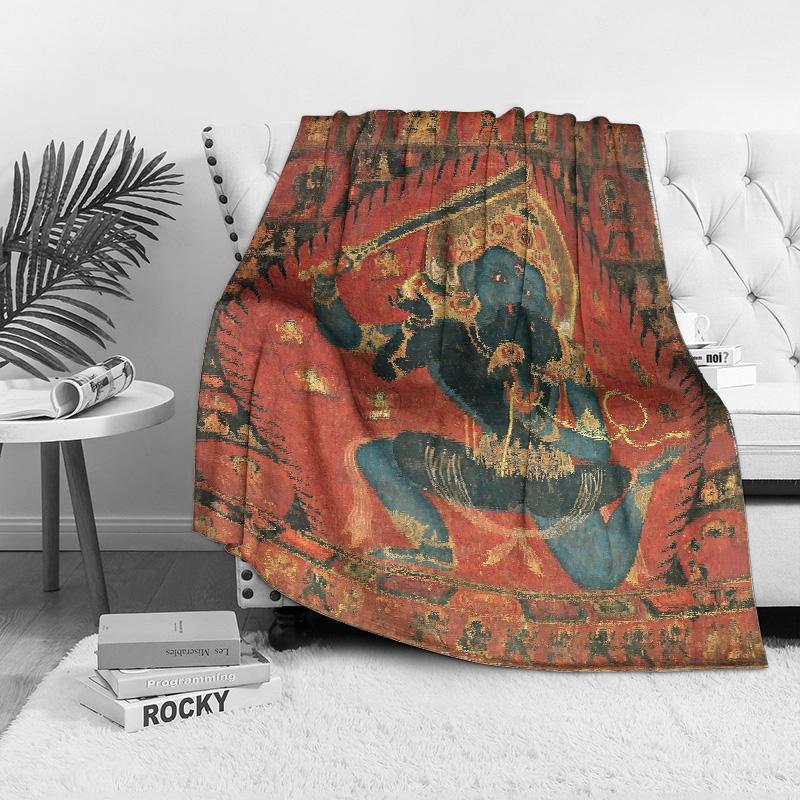 Black Dragon Carpet Blanket Chinese Mythology Bed Throw Demon King Blanket Dark Red Floor Covering Unique Gift