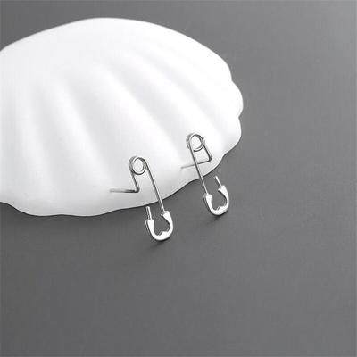 Orecchini a bottone con graffetta fatti a mano in argento sterling 925 alla moda hip hop per donne, orecchini di alta gioielleria, regalo E406