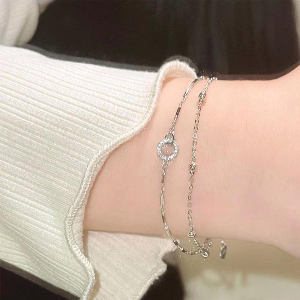 [Onoma] Onm Chain Silver Lm-0432 Fashion Bracelet Double Ring Men (39914768)