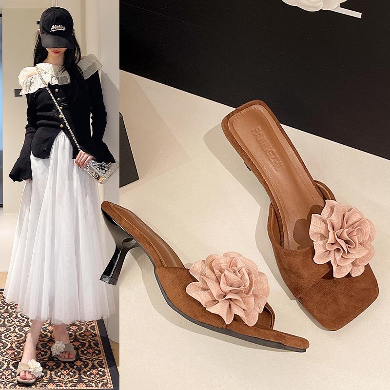 Fashion Flower Flats Women Slippers Summer Dress Walking Fashion Shoes Woman Casual Flip Flops 2025 Brand Trend Cozy Zapatillas De Mujer