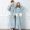 Couple Star Nightgowns New In Autumn Winter Korean Version Loungewear Coral Velvet Thickened Nightwear Men's Long Sleepwear