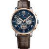 Historical Collection Keagan Blue Dial Brown Leather Strap Men's Quartz Watch 1791290