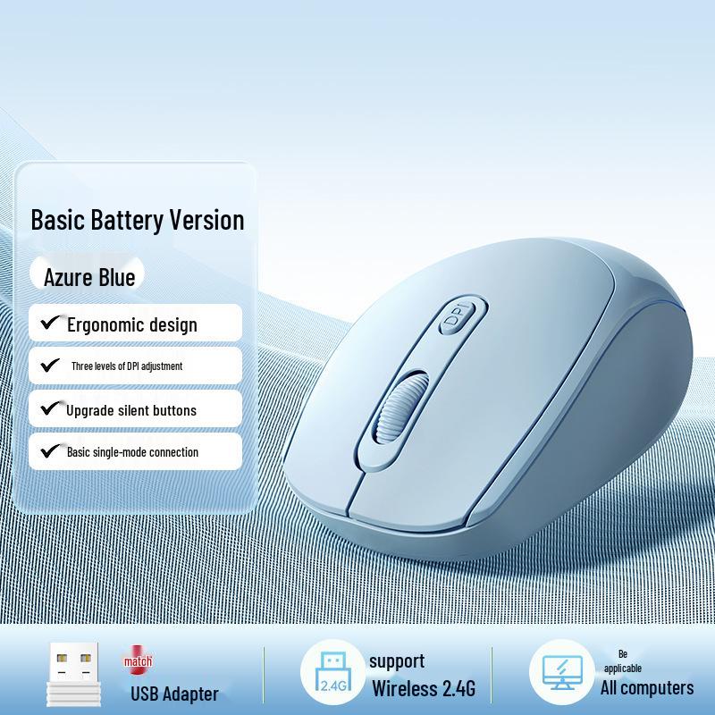 Bluetooth Wireless Dual-Mode Silent Mouse for Lenovo, Asus, HP, Dell Laptops
