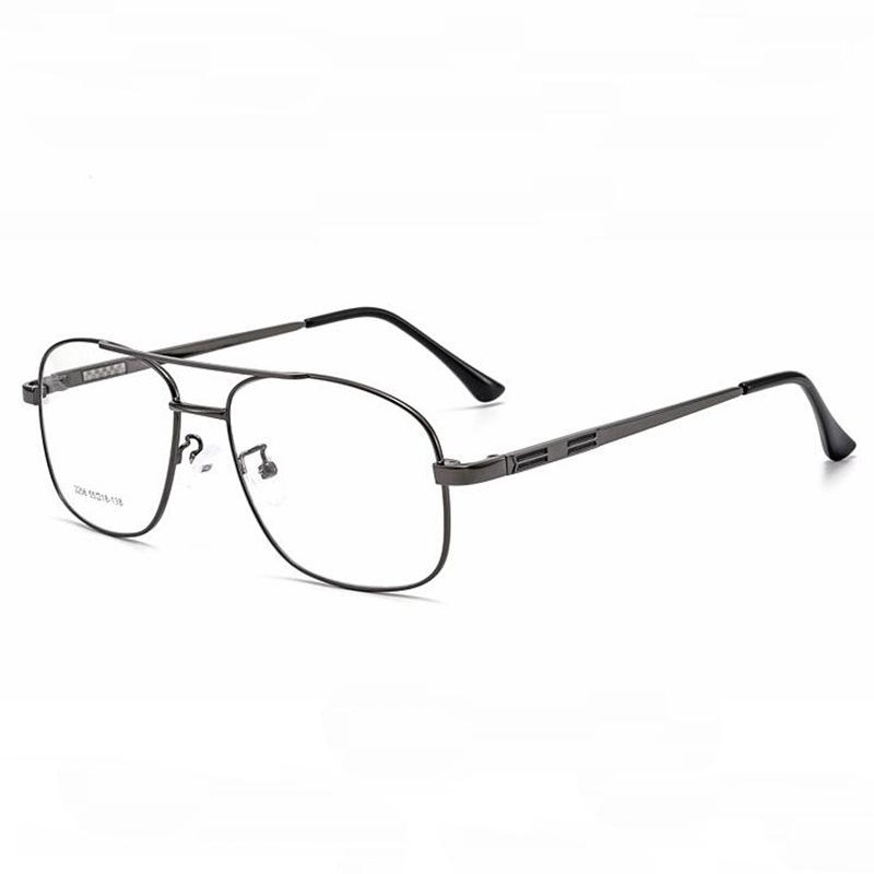 Double Beam Big Frame Sun Photochromic Gray Prescription Spectacles Metal Oval Nearsighted Glasses Diopter 0 -0.5 -0.75 To -6.0