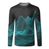 Men's Fashion Casual Printed Long Sleeve O-Neck Shirts Tops Blouse