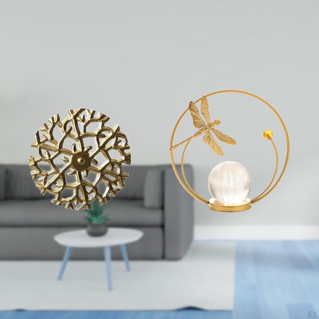 Rustic Scenic Wrought Iron Crystal Ball Sculpture Metal Wall Art Figurine Plaque 3D Hanging Pendants