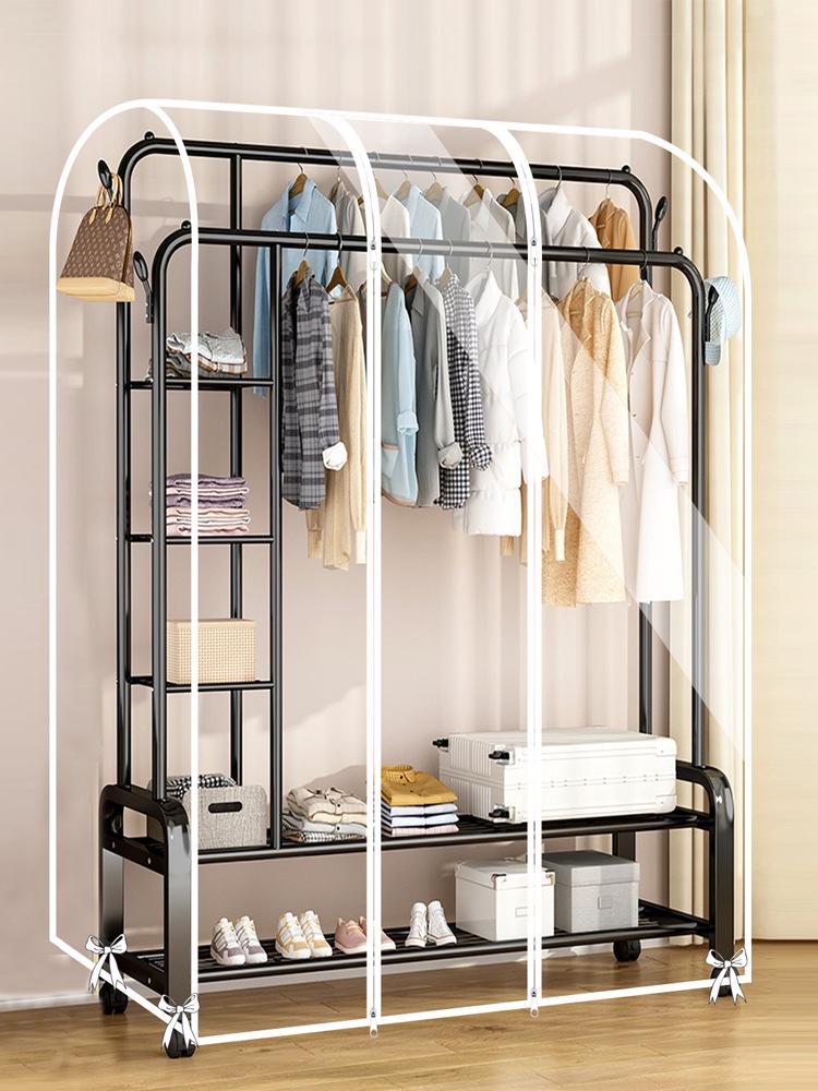 Transparent Plastic Garment Cover for Coat Rack - Dustproof Hanging Clothes Storage Bag