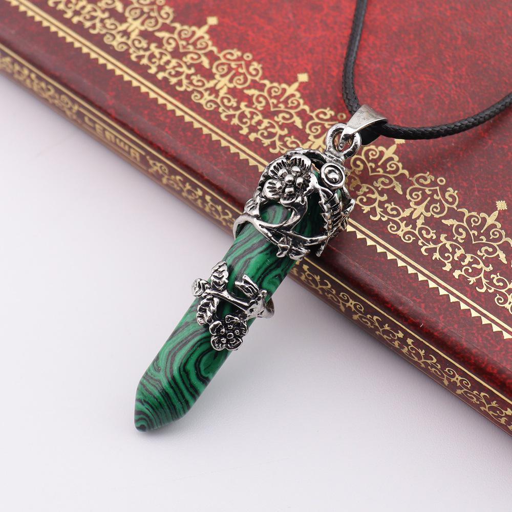 Шестиугольный Хрустальный Кулон-Ожерелье Роза и Цветок Сливы N761