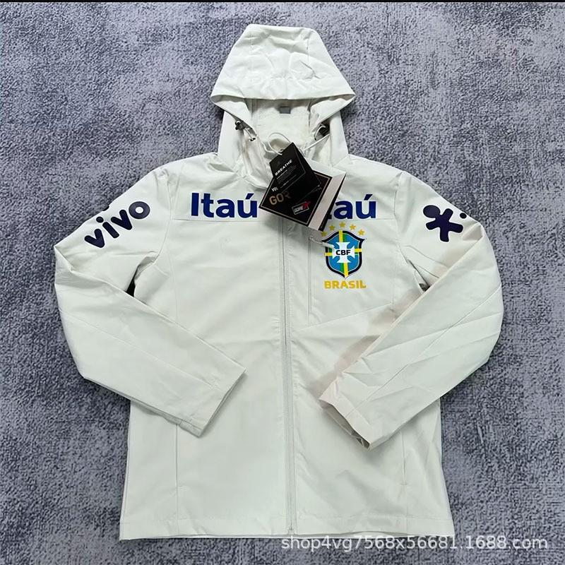Unisex Long Sleeve Hooded Windbreaker Soccer Training Jacket Outdoor Sportswear Men Women