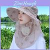 Summer Wide Brim Hat With Uv Protection For Sun Protection And Face Shield