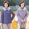 Autumn and Winter Middle-aged and Elderly Mothers Down Padded Jacket Women's Fashion Western Style Thick Warm Padded Jacket Grandma Fur Collar Jacket