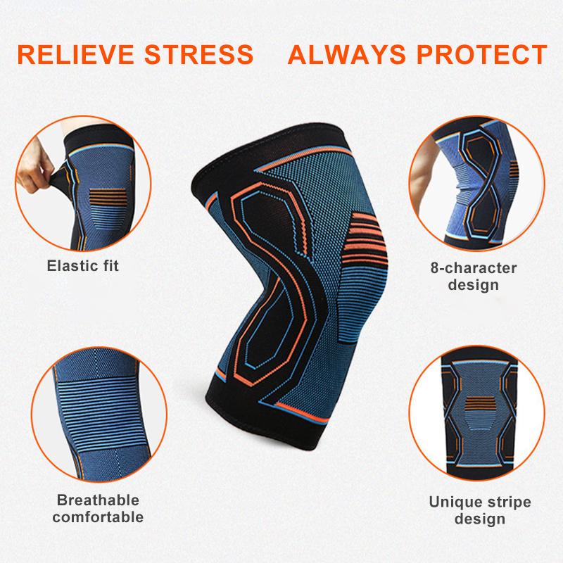 1PC Breathable Knee Support Pads Active Running Hiking Knitted Nylon Material Design Knee Brace Gear Pads Basketball Football