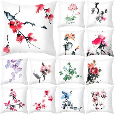Simple Watercolor Flower Pattern Pillowcase Car Ornaments Office Living Room Home Pillowcase