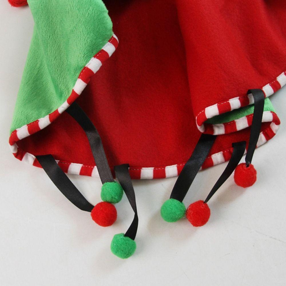 Soft Christmas Pet Cloak Comfortable Adjustable Dog Christmas Cape Winter Design Cute Pet Costume Scarf New Year Celebration