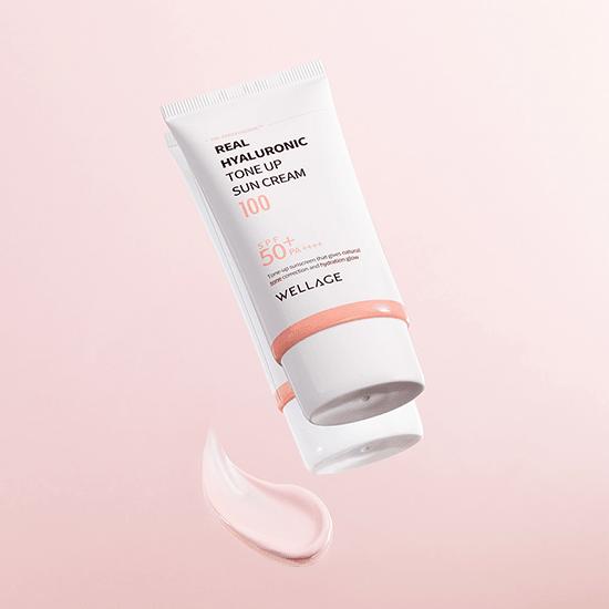 WELLAGE Real Hyaluronic Tone Up Sonnencreme 100 SPF 50+ PA++++ 50ml