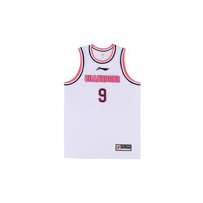 Li Ning Cba Series Professional Basketball Jersey Comfortable Round Neck Men Jersey White AAYTA05-1