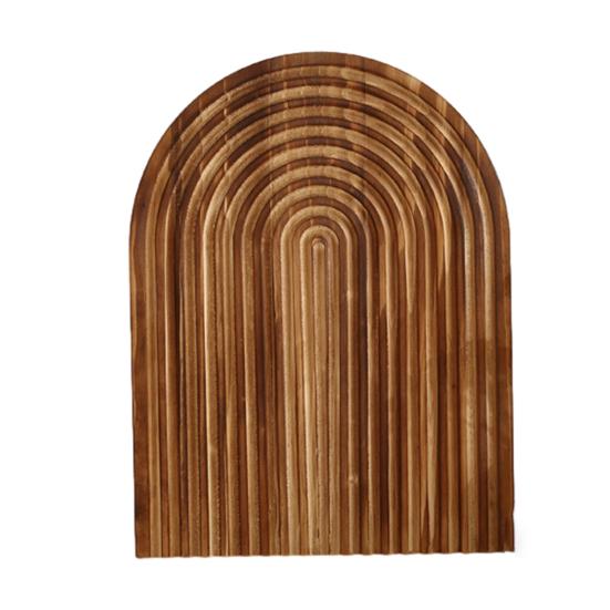 Wooden Serving Platter, Geometric Design Boho Decorative Serving Tray for Fruit, Bread, Vegetables, Multi-use Organizer Tray for Coffee Table, Dinner,