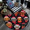 Dachshund Round Area Rug,Carpet Rug for Living Room Bedroom Sofa Playroom Decor,Non-slip Floor Mat