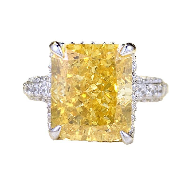 Hui Zhi Yi S925 Silver Diamond Ring 10x12mm - 2023 European & American Bestseller