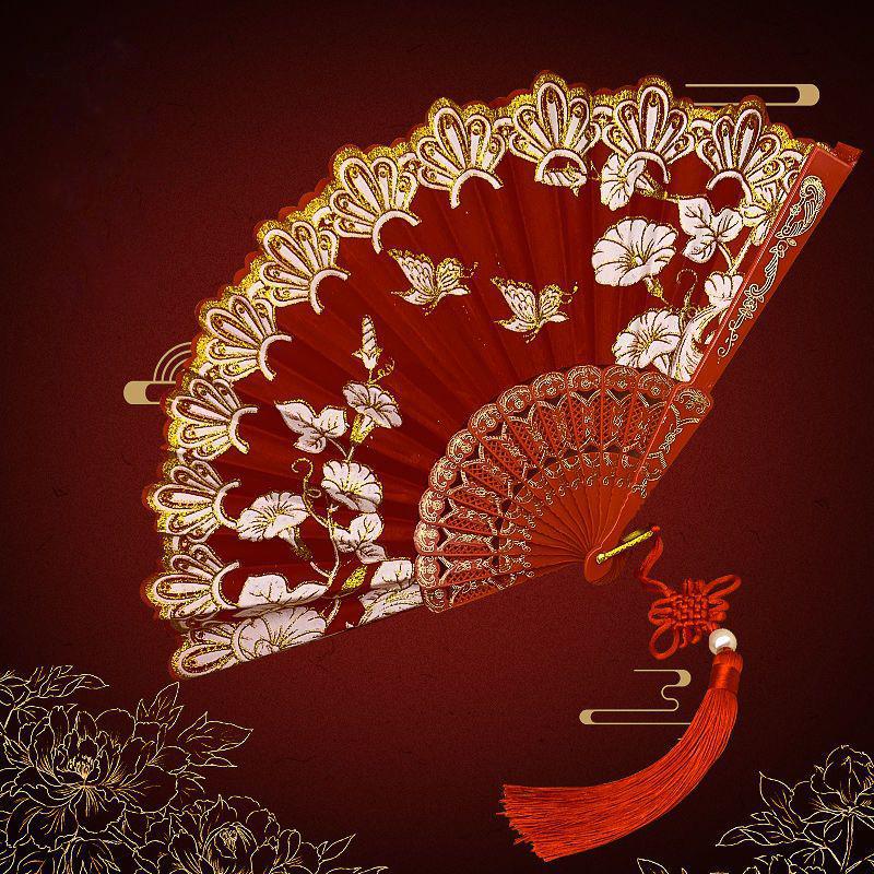 Art Craft Gift Chinese Style Folding Fan Dance Cosplay Hand Held Fans Home Wedding Party Decoration Photograph Props
