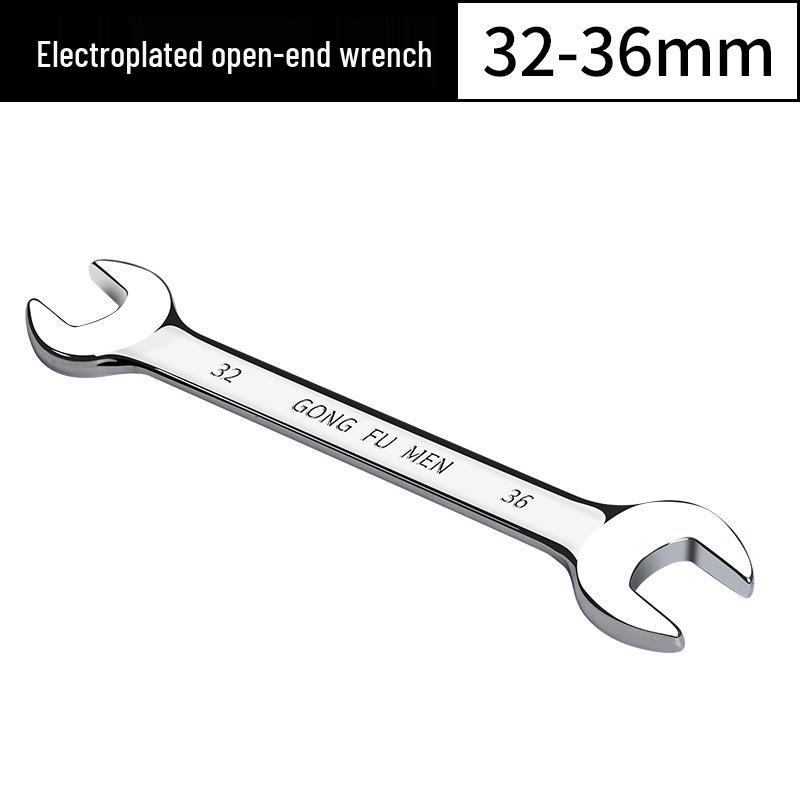 Dual Open-End Wrench Set 12-14-17: Double-Ended Large & Small Spanner Tool.