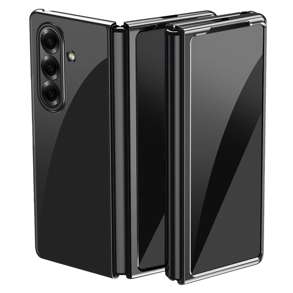 

For Samsung Galaxy Z Fold7 5G Case Clear PC Electroplating Hard Phone Cover Black