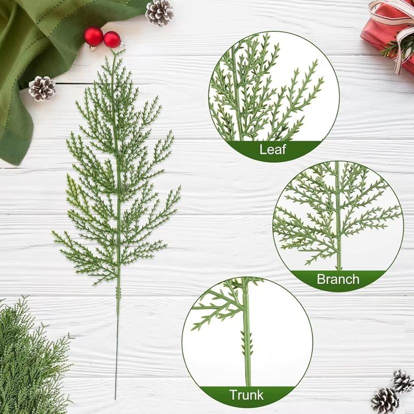 10/50pcs Artificial Plant Plastic Pine Needle Green Tree Festival Party Decor Home Courtyard Accessory Scrapbook Box Table Decor