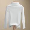 Half High Collar Long Sleeves Slim Fit Bottoming Blouse Autumn Winter Thickened Fleece Lined Pure Color Thermal Top Daily Clothing