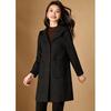 Women's British Style Plaid Hooded Mid-Length Coat