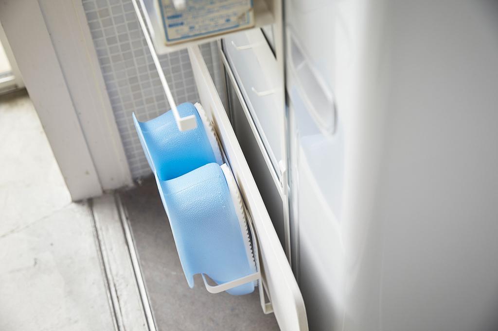 Yamazaki Magnetic Storage Rack for Next to Washing Machine, White, Approx. W28 x D11 x H67cm, Plate, Laundry Rack, Laundry Storage, 3309