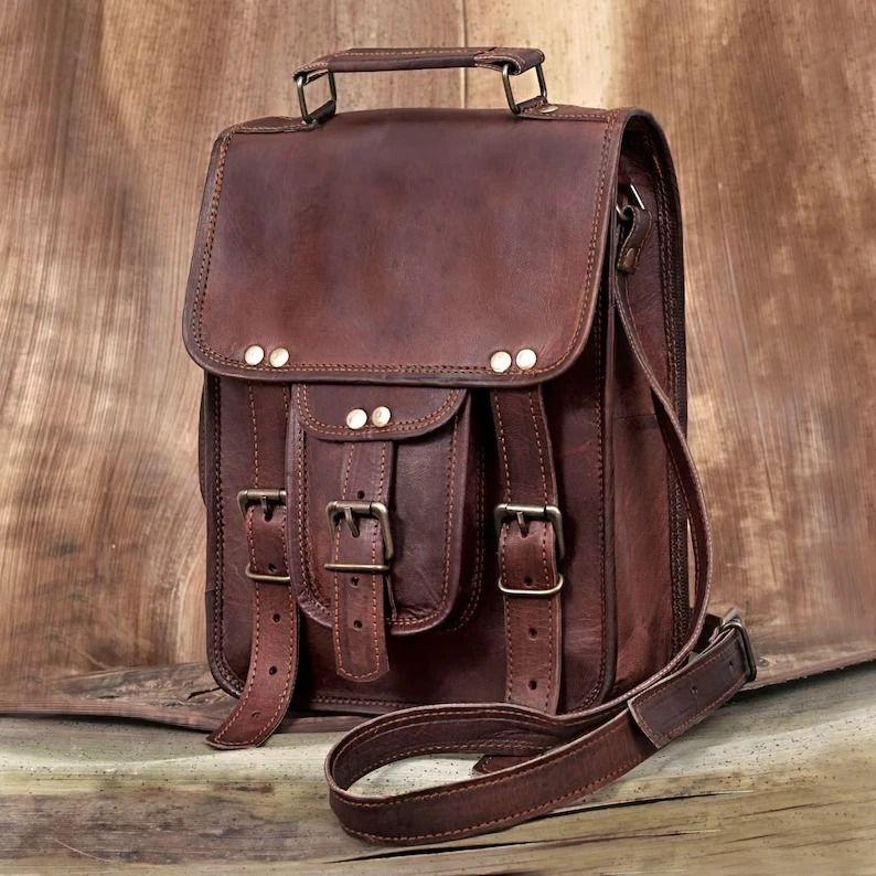 Leather Laptop Messenger Bag Vintage Satchel Shoulder Men's New Handmade