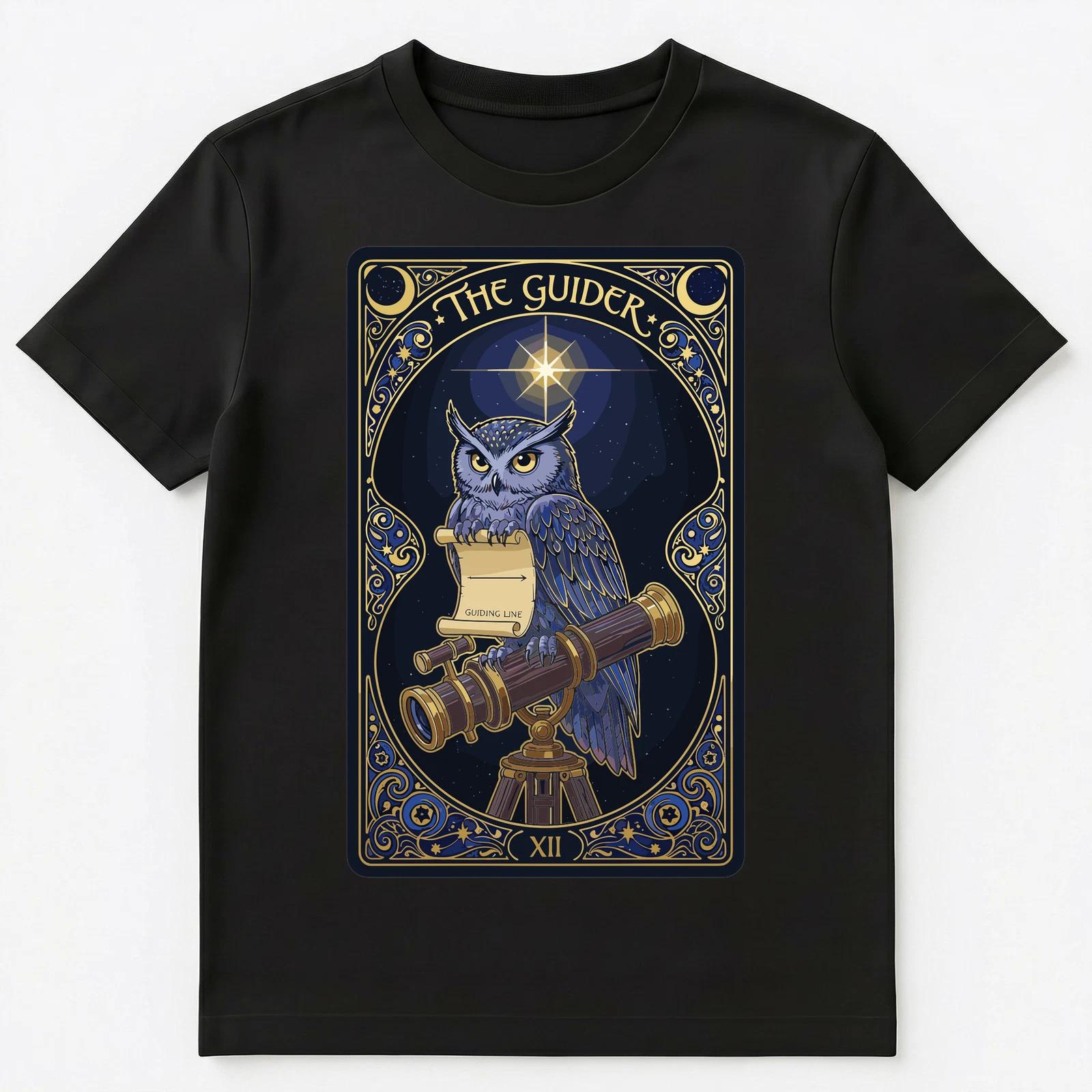 Owl Enthusiast Guiding Star Wisdom Astrology Unisex T-Shirt L