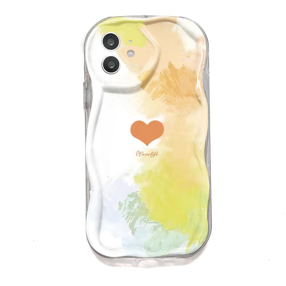 Colorful Little Heart Applies To iPhone17promax Mobile Phone Case Apple 16 Cream Wave 14/13 Soft Case 15