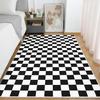 Black and White Checkered Rug for Living Room Bedroom, 6x9Soft Washable Area Rug with Non Slip, Low Pile Stain Resistance Carpet