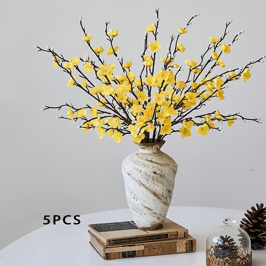 

Artificial Plum Branches, Winter Red Wintersweet Plastic Holiday Flowers (Vase No S Day, New Year, Wedding Hall Decor, Anniversary Decoration, And As жовтий