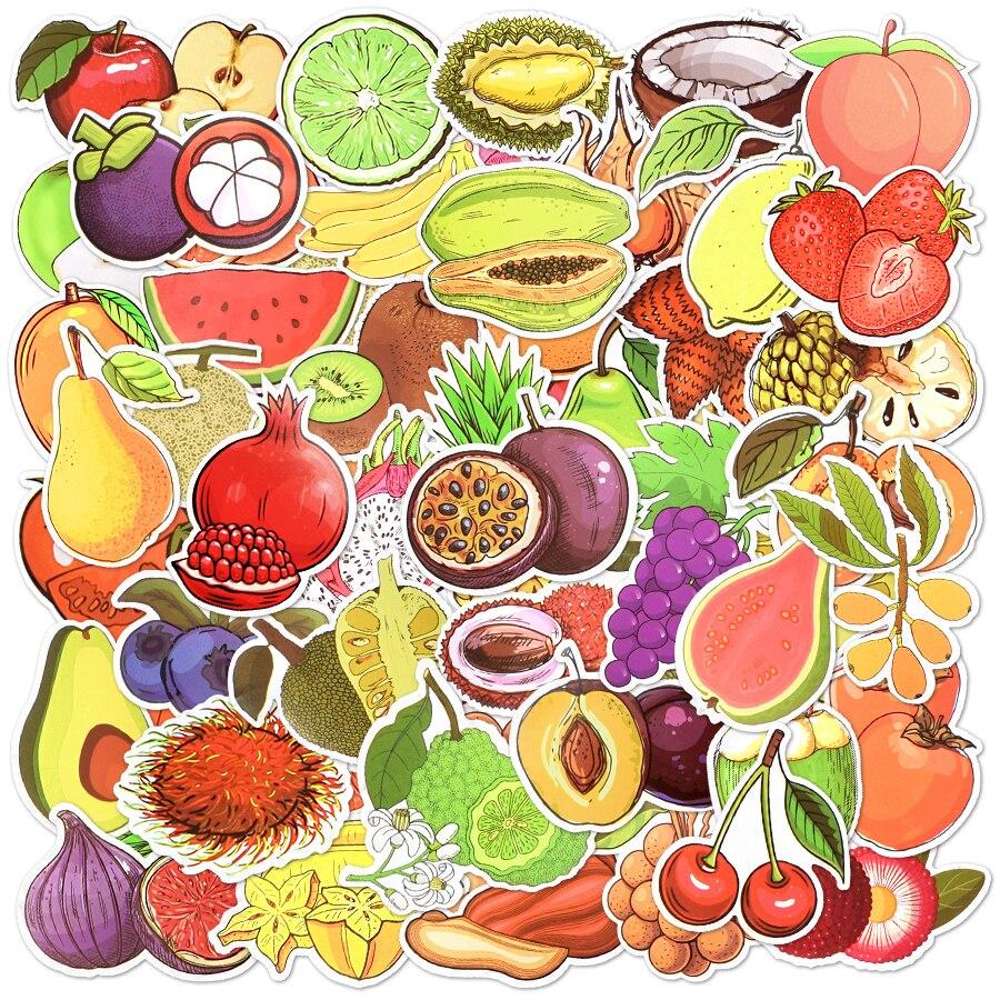 10/30/50PCS Cute Fruits Cartoon Stickers DIY Phone Laptop Travel Luggage Fridge Car Bike Guitar Waterproof Sticker Decal Kid Toy