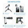 Metal HD 20 40X Zoom Single Tube Telescope External Dual Adjustment Monocular Phone Telephoto Lens with Tripod