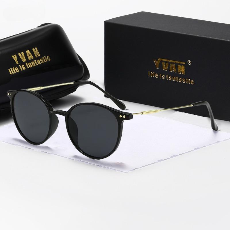 2pcs New European and American Fashion Sunglasses UV400 Women's Dustproof Glasses Driving Sunglasses Metal