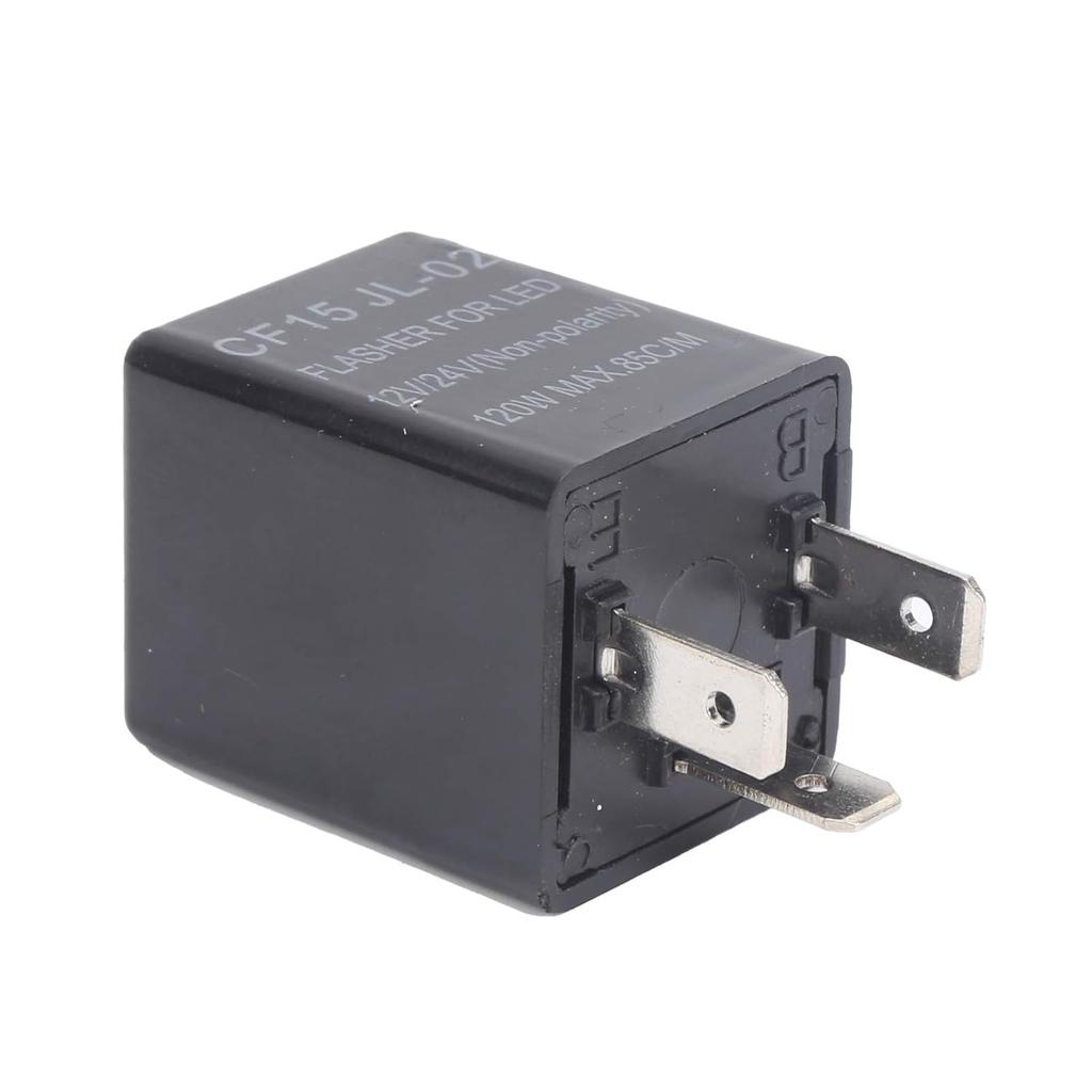 CF15 JL02 LED Flasher Relay 3 Pin Electronic Turn Flashers Non Polarity 12V 24V Universal ABS Normally Open Flash Relay