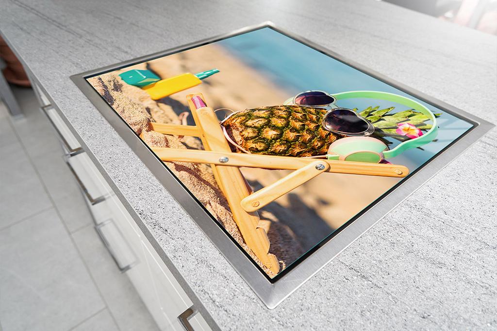 SZKLANA PŁYTA OCHRONNA NA KUCHENKĘ 70x52 ANANAS
