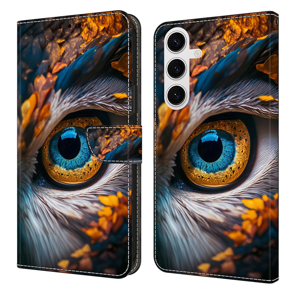 Pro Samsung Galaxy S25 Peněženkové pouzdro Vzorový potisk PU kůže Skládací stojánek Kryt na telefon