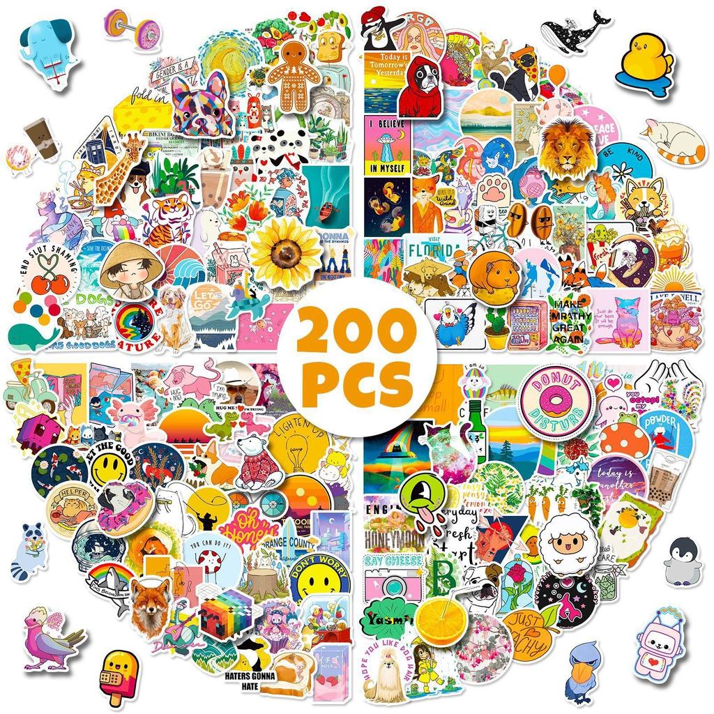 200 Kleine Frische Aufkleber, Koffer Wasserdicht Graffiti Reisekoffer Aufkleber