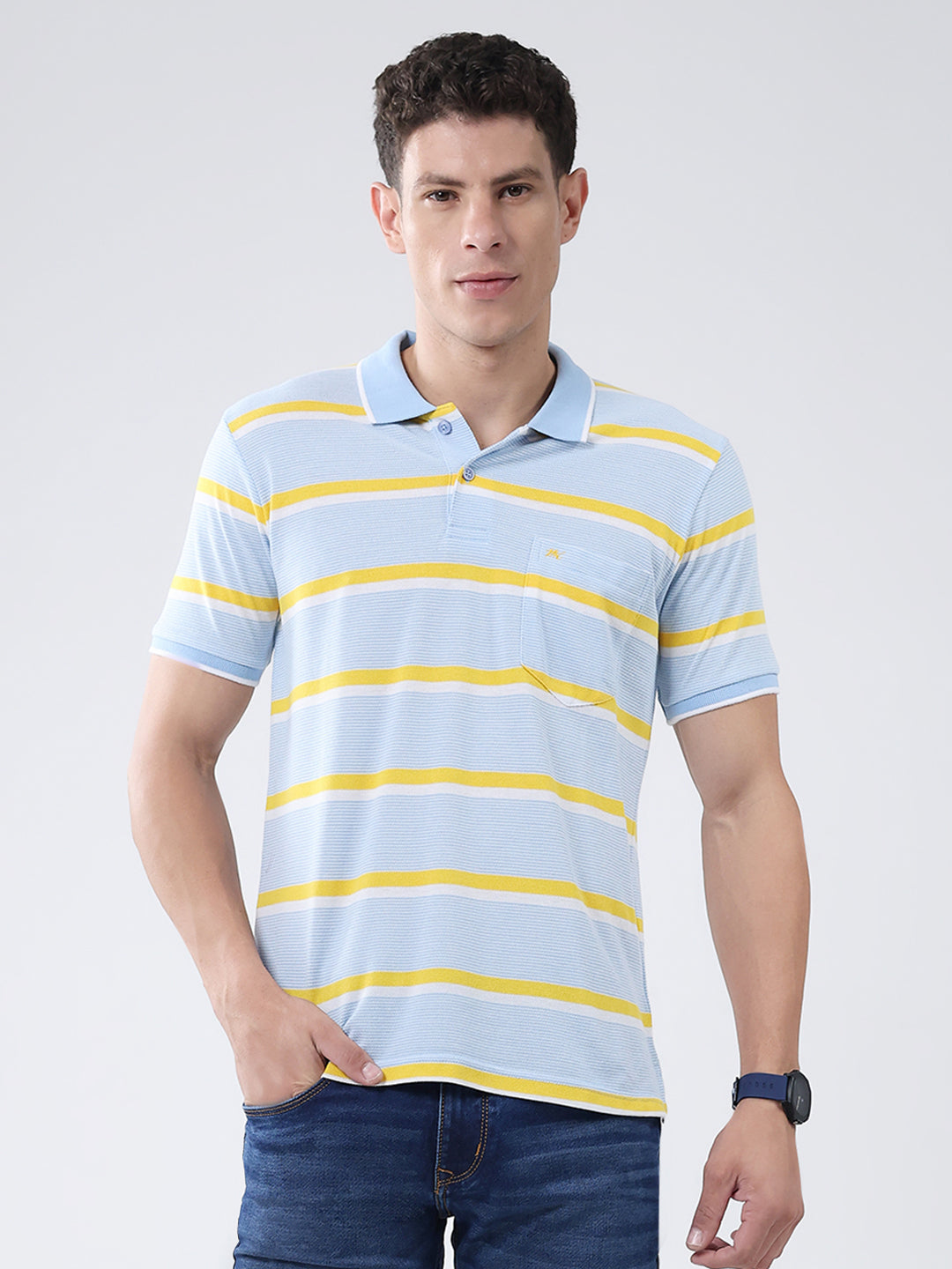 Monte Carlo Men Regular Fit Sky Tshirt 3XL