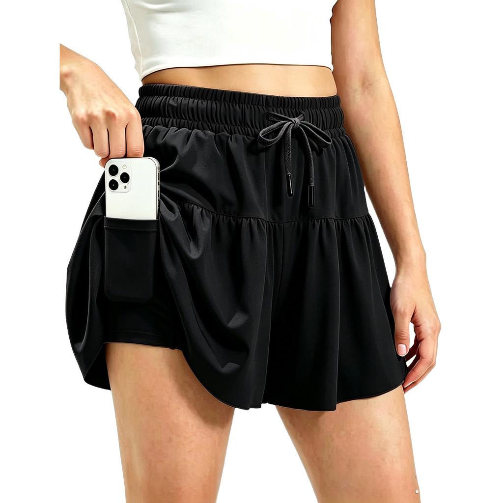 Mädchen Farbe Elastische Taille Sportlicher Rock mit Shorts für Sport, Spiel und Alltagsoutfits