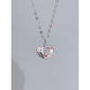 [Bliss Gold] Silver Hello Kitty Heart Chain Necklace 37.5cm B-Nbl9011