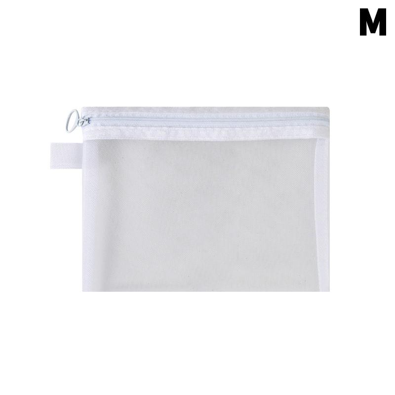 

(YOUU06)Black/Gray/White Mesh Cosmetic Bag Travel Storage Makeup Bag Organizer Make Up Zipper Pouch Portable Toiletry Case S білий