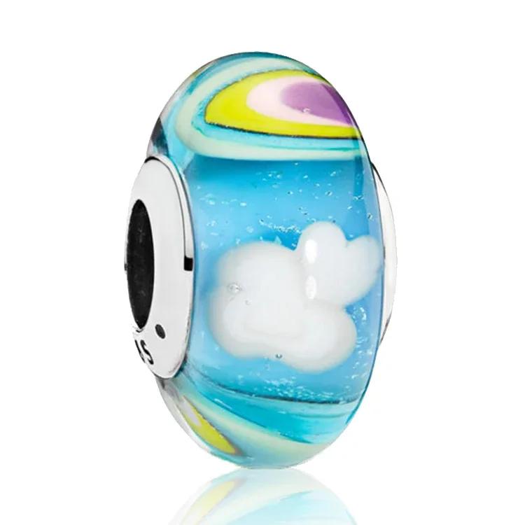 Copper Murano Glass Charms Fit Original Bracelets Round Murano Glass Charms Beads Diy Women Jewelry Gifts For Women