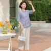 Mom's New Chinese Style Two-Piece Set: Spring/Autumn Blouse & Summer Set for Middle-Aged and Elderly Women, 2026